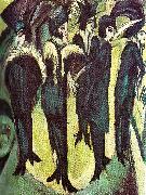 Ernst Ludwig Kirchner fem kvinnor pa gatan painting